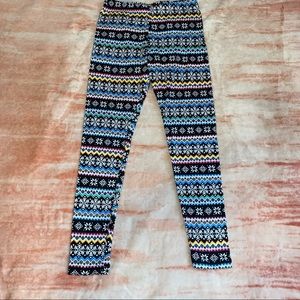 Snowflake Striped Leggings